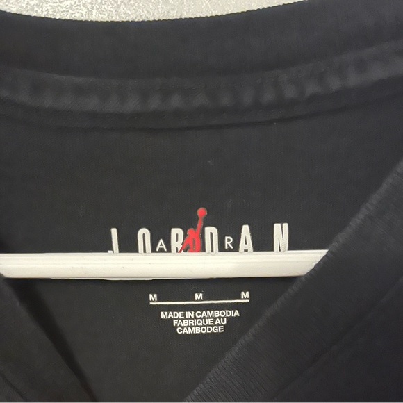 Jordan Black Tee with Red and White Logo - Picture 3 of 3